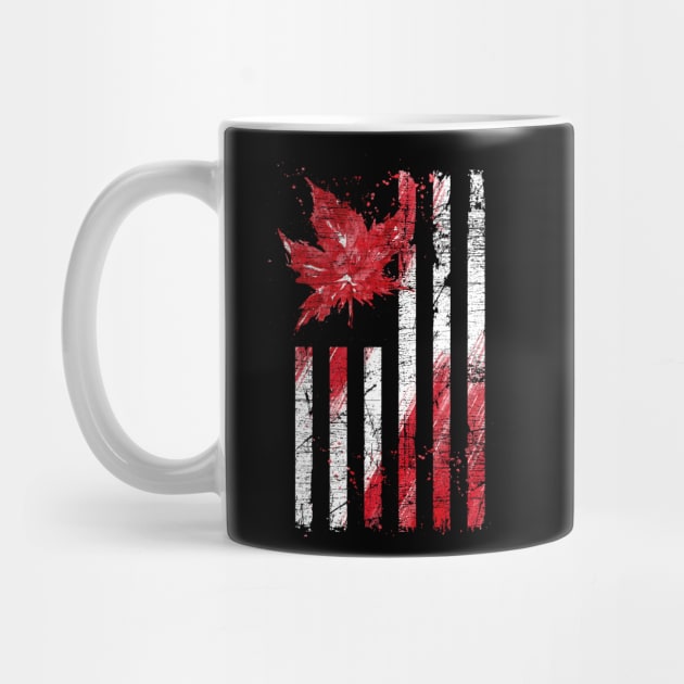 Canadian Maple Leaf Flag American US Flag Canada by ShirtsShirtsndmoreShirts